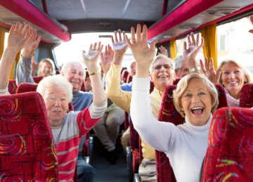 Senior Australians on a bus